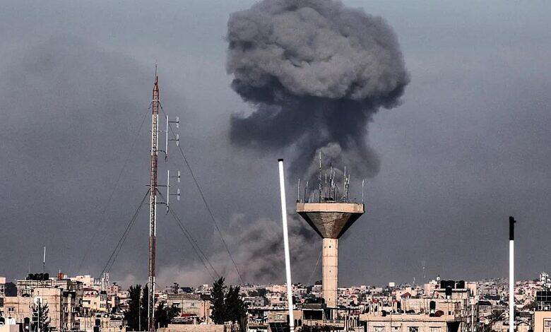 Smoke Columns in Rafah (Sky News Arabia)